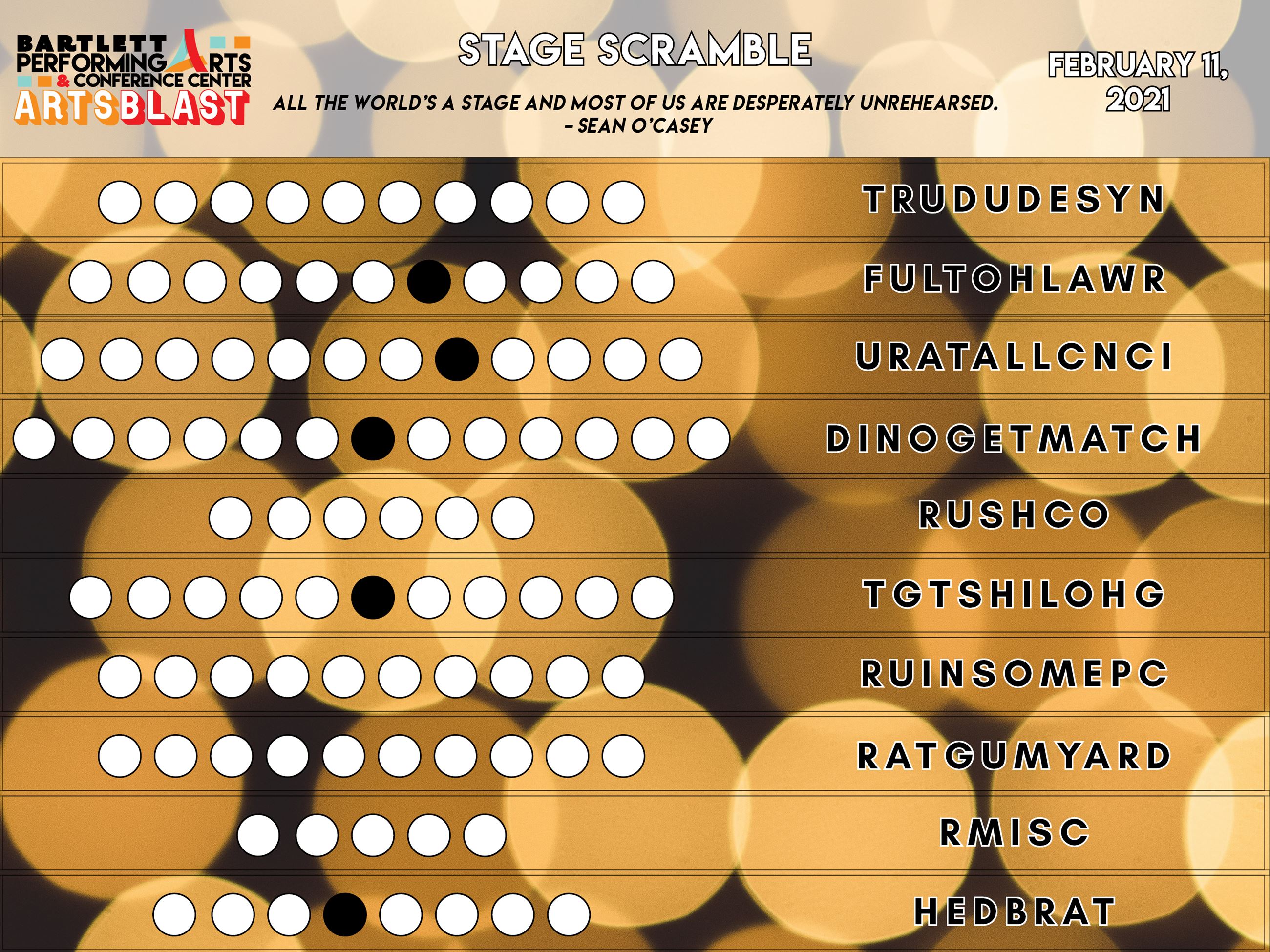 Stage Scramble BUBBLES