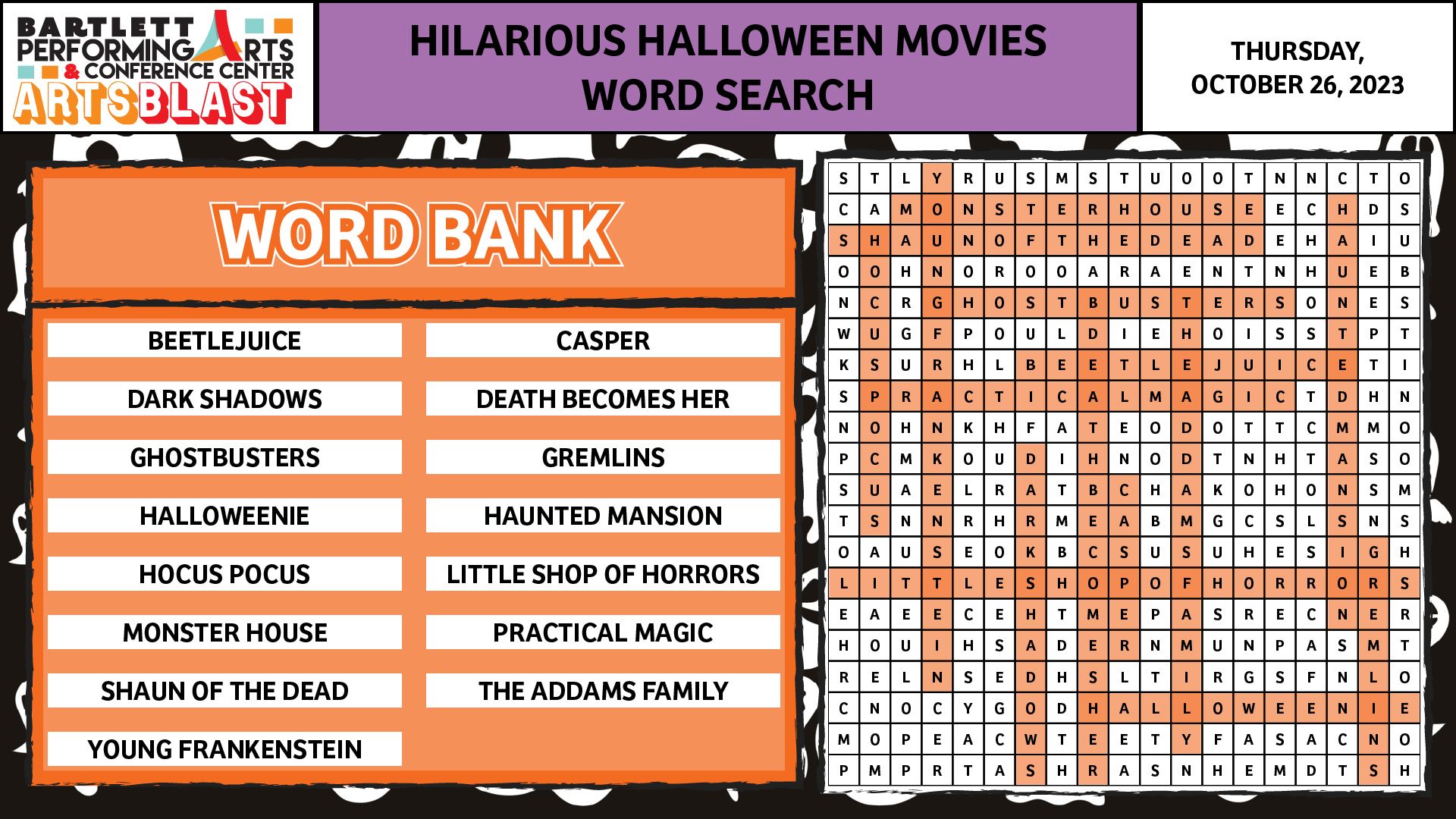 Halloween Word Search ANSWERS