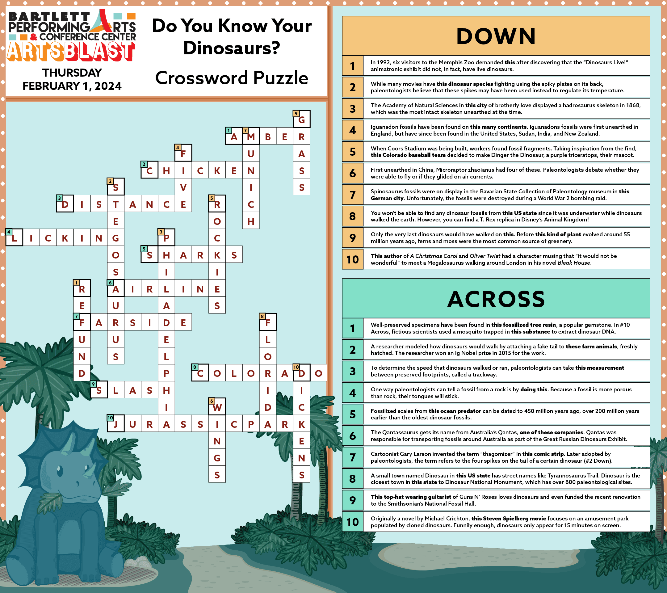 Do You Know Dinosaurs Crossword ANSWERS