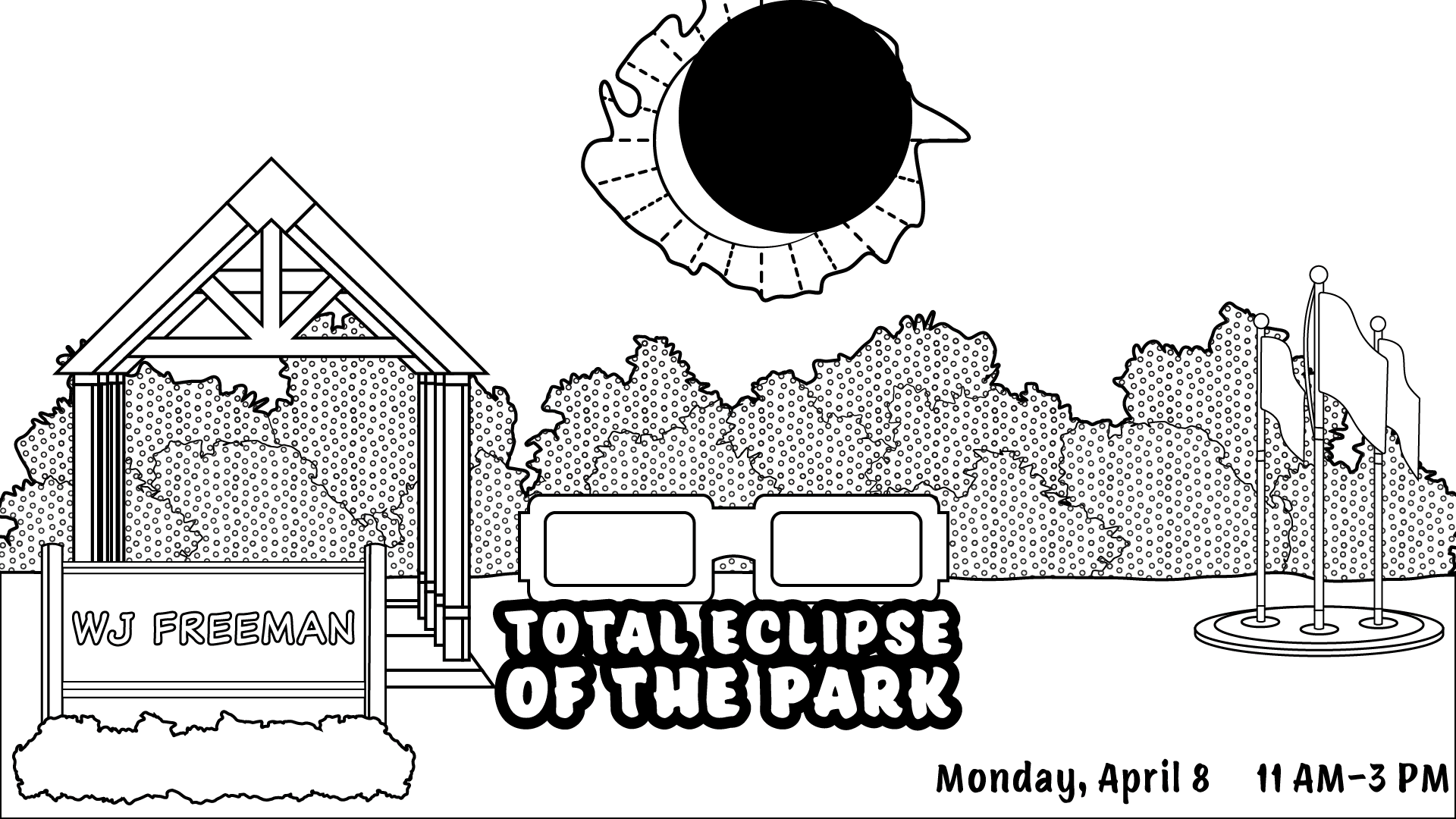 Total Eclipse of the Park Coloring Sheet blank