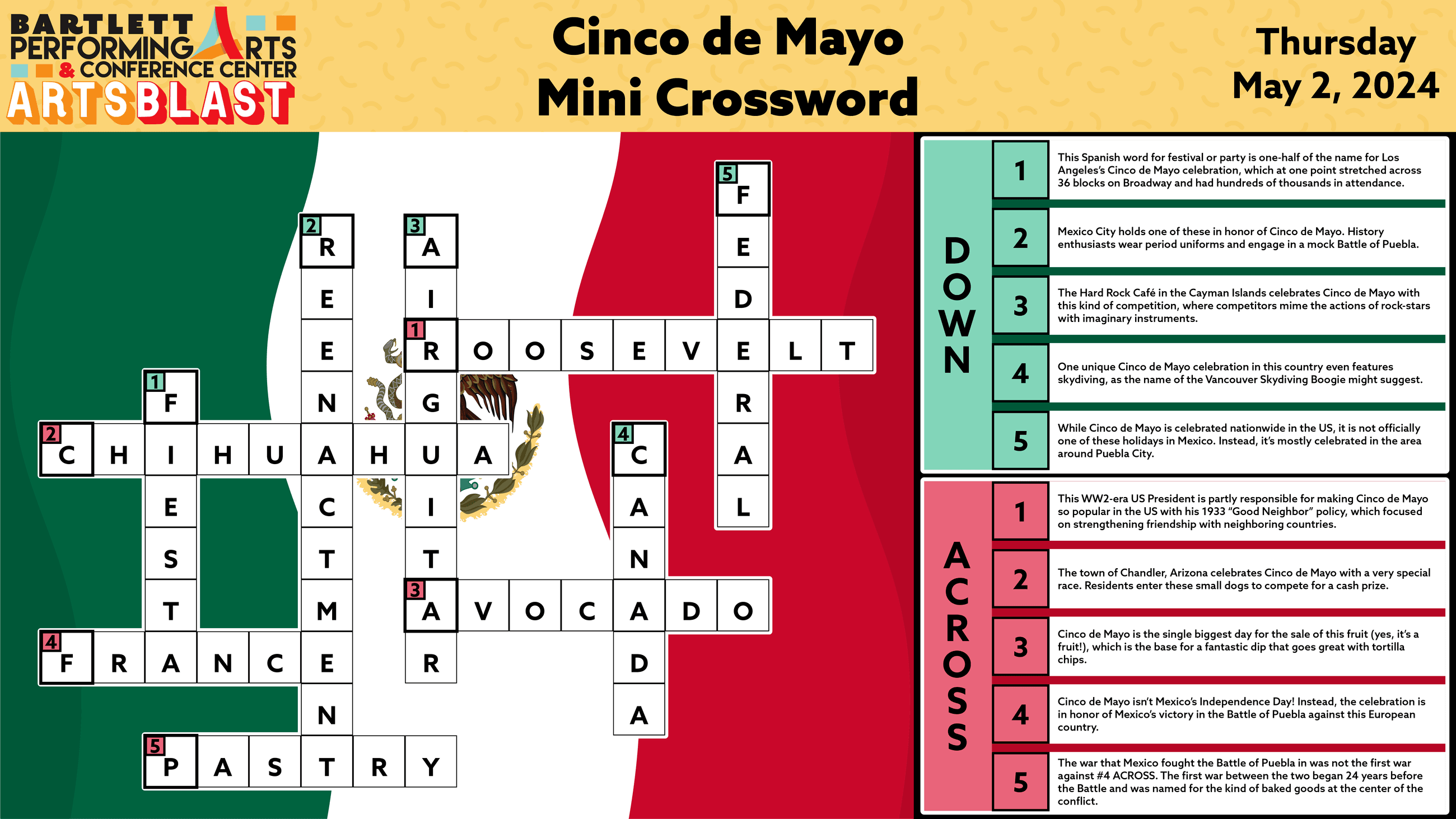 Cinco de Mayo Crossword ANSWERS