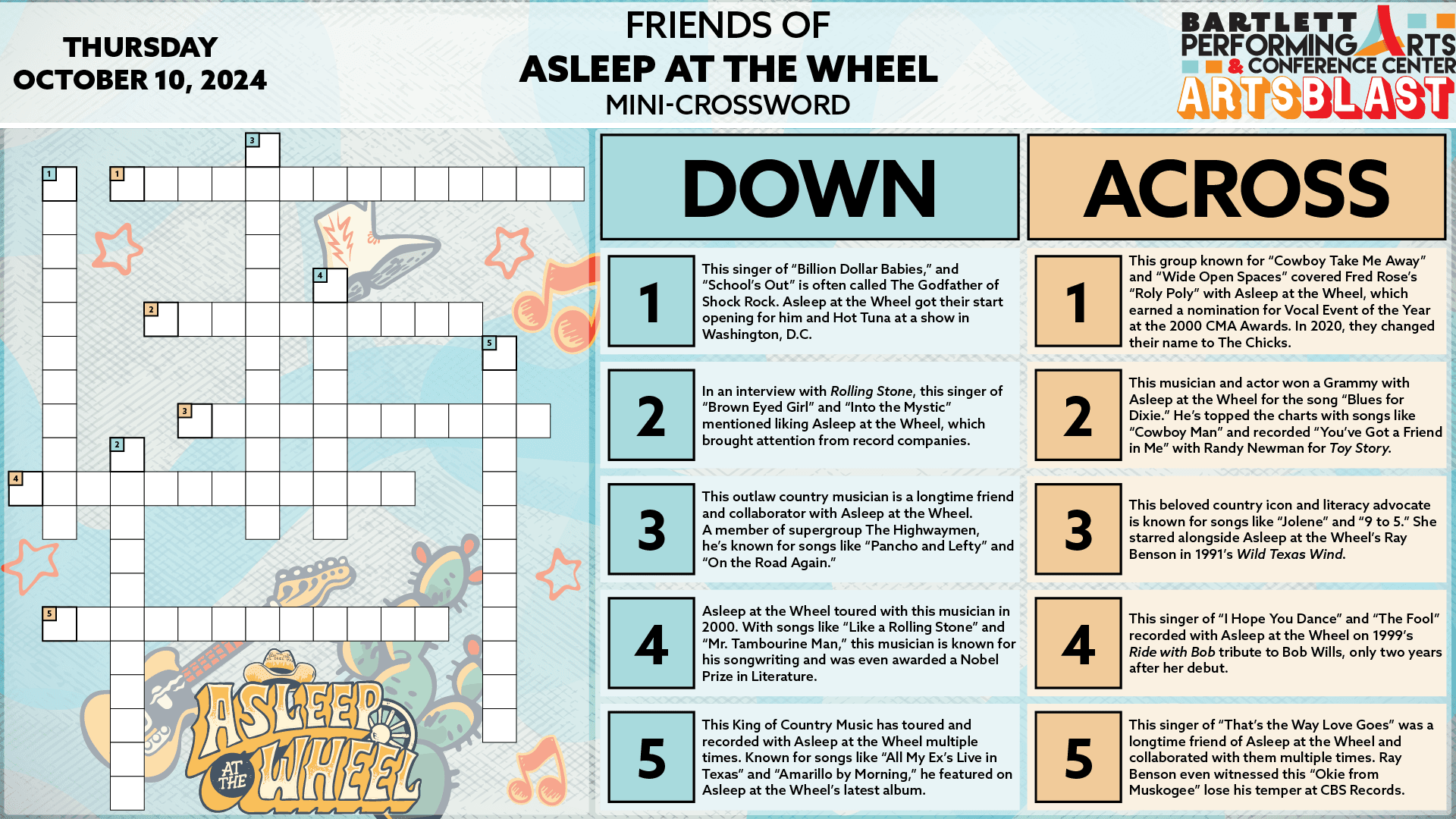 Friends of Asleep at the Wheel Crossword