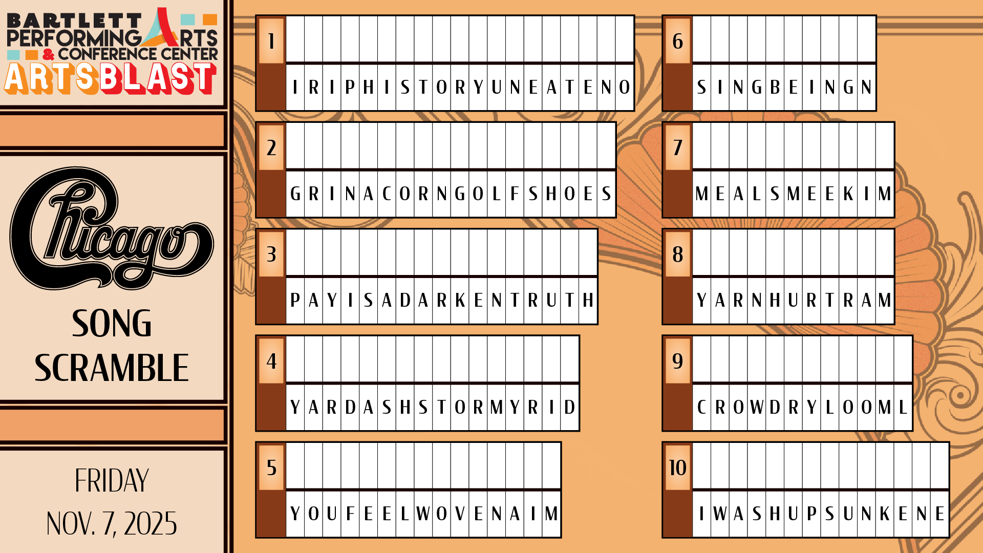 Chicago Song Scramble